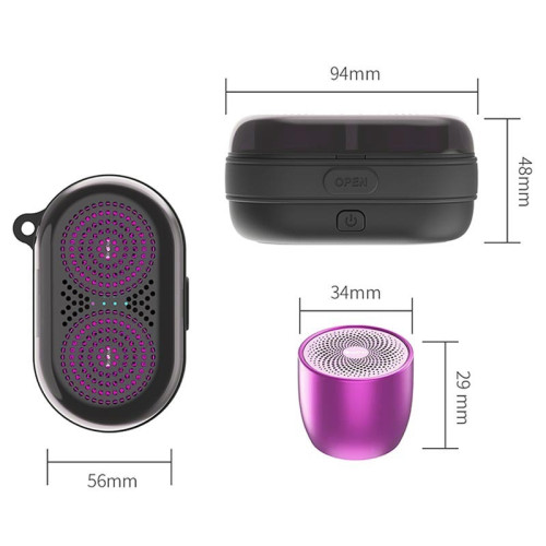 Onever (TWS)   V17 Portable Mini Bluetooth Twins Stereo Wireless Speaker with 1000mah Rechargeable Battery Box